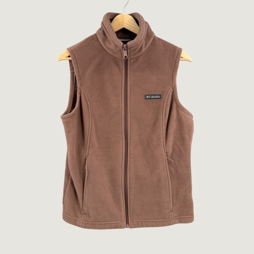 Columbia Fleece Vest Dusty Mauve Zip Front Womens Size Medium